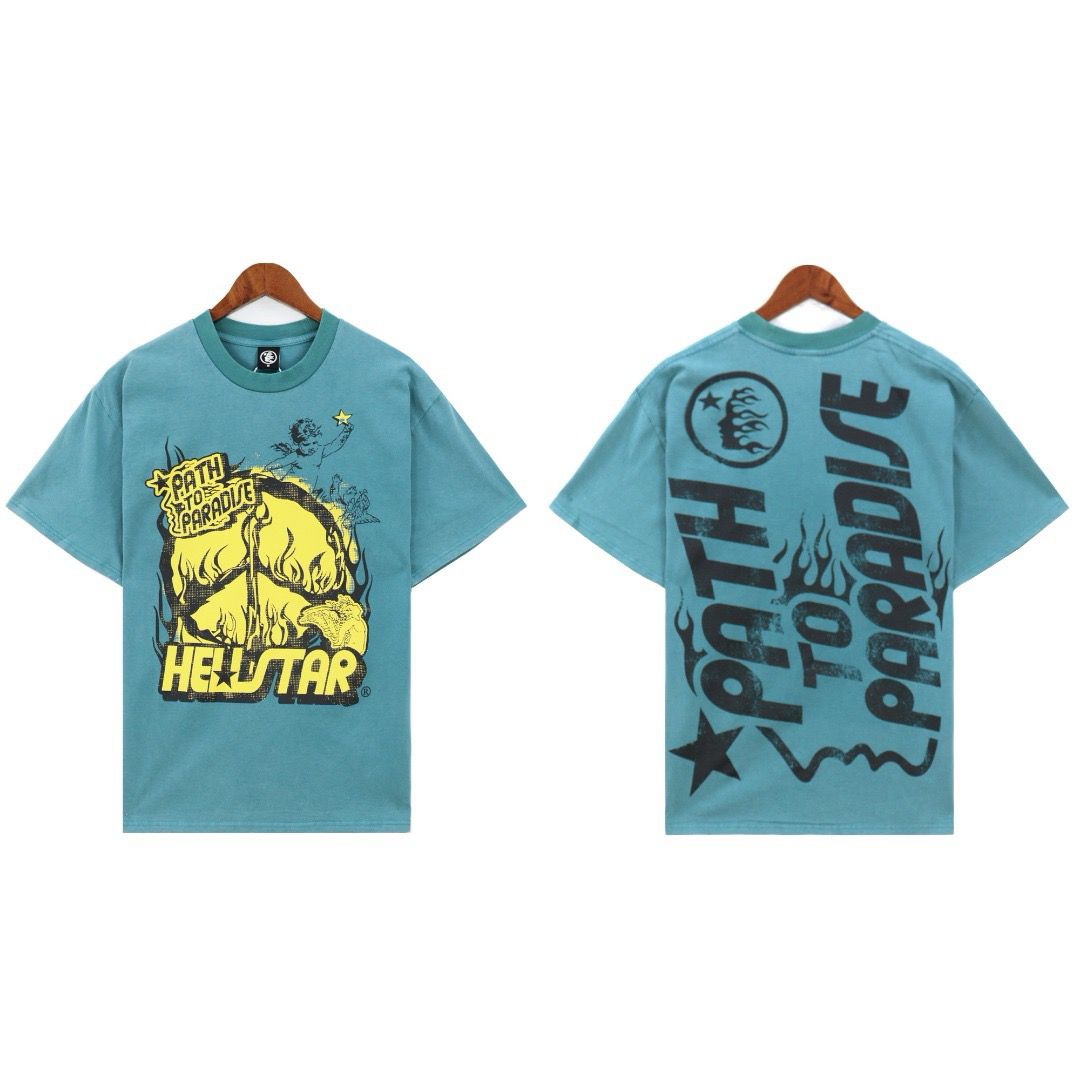 Washing blue graffiti tshirt