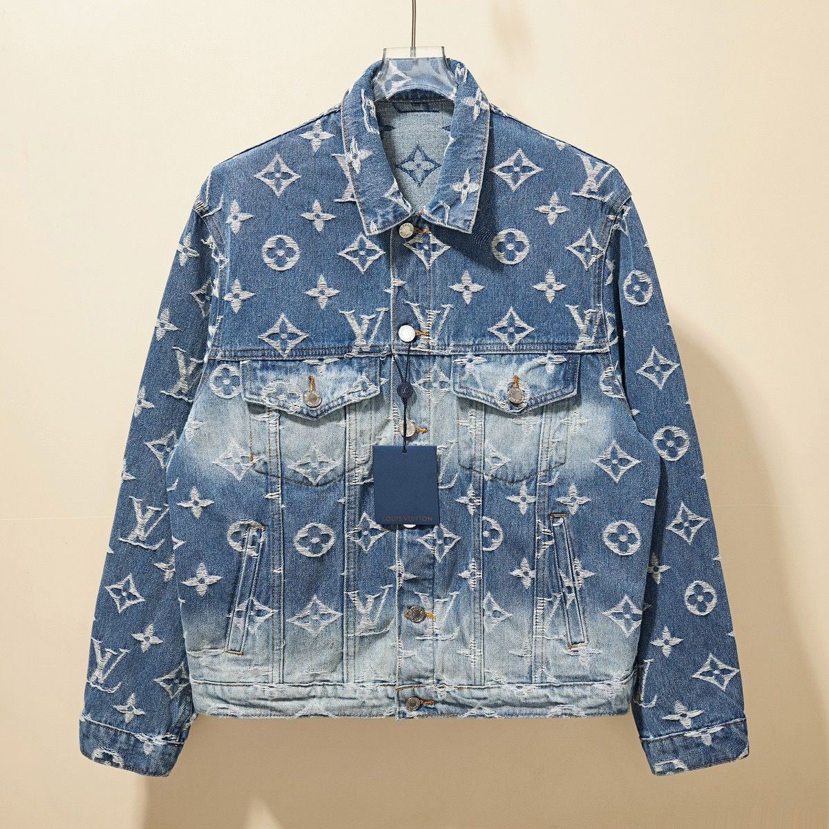 1:1 top new full logo denim jacket
