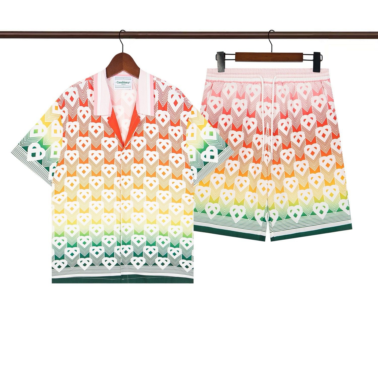 New released pattern shirt with short suit