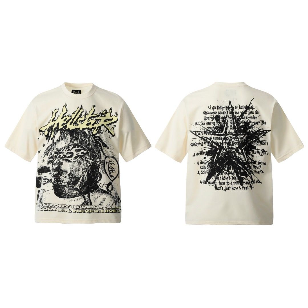 Beige full printed tshirt