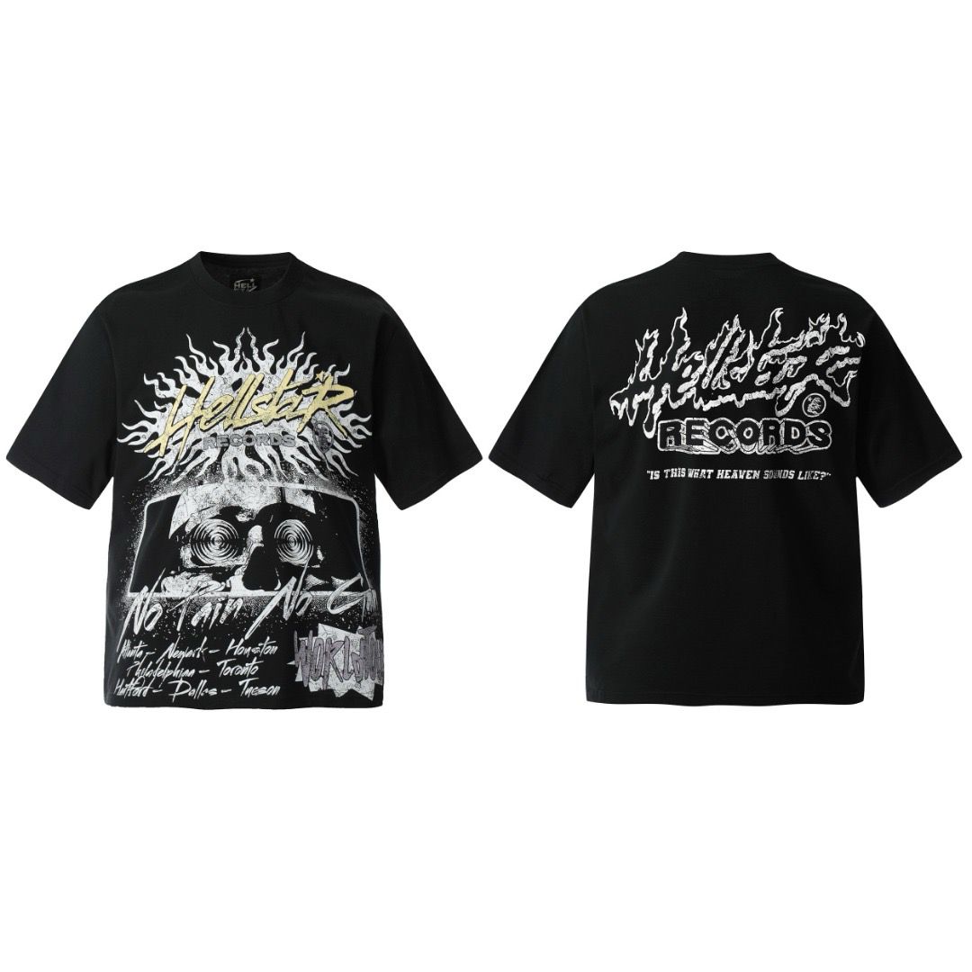 Black full logo printed tshirt