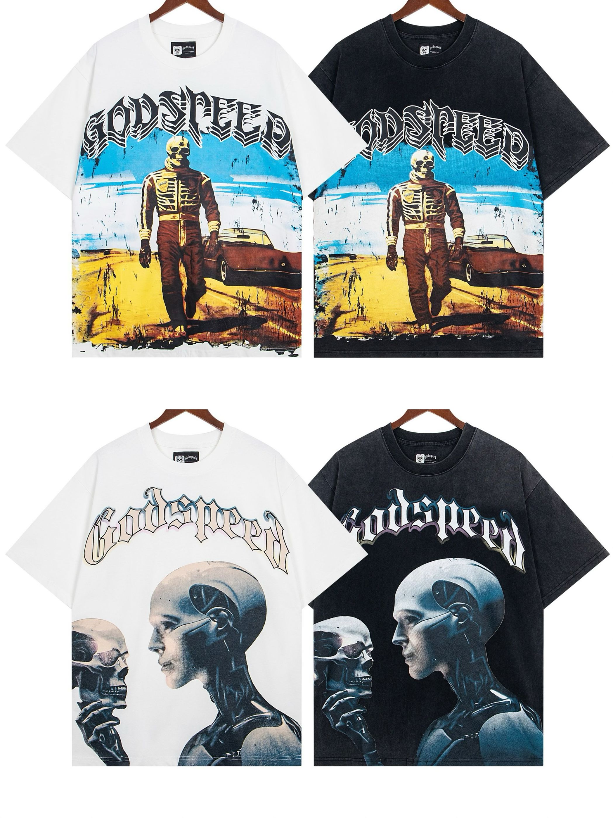 White black washing tshirt