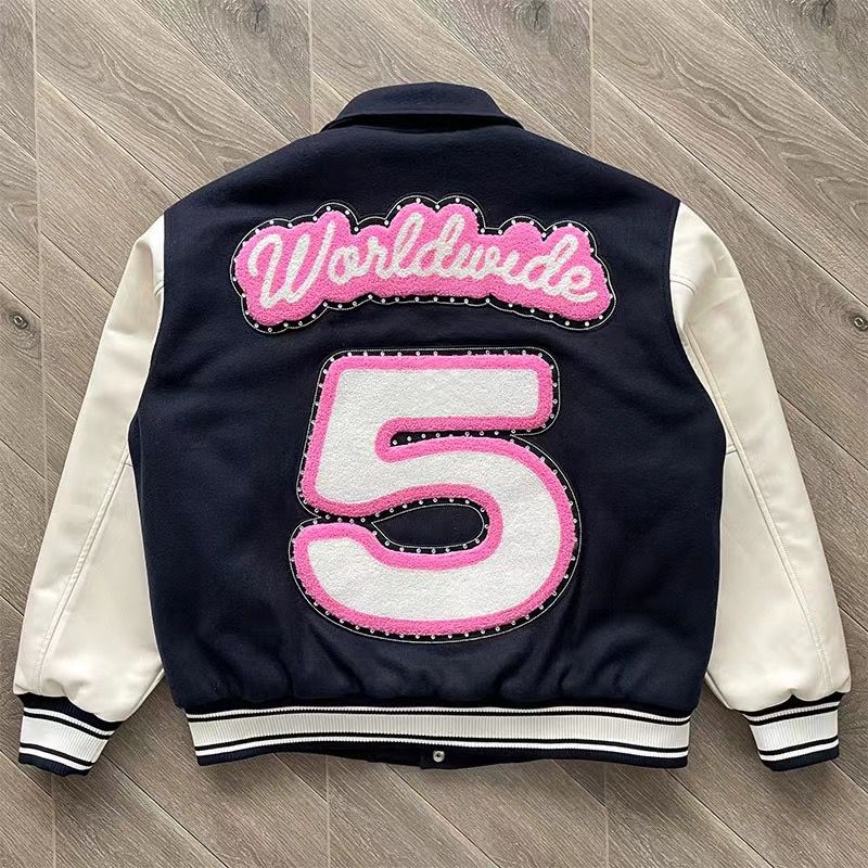Splicing patched baseball jacket