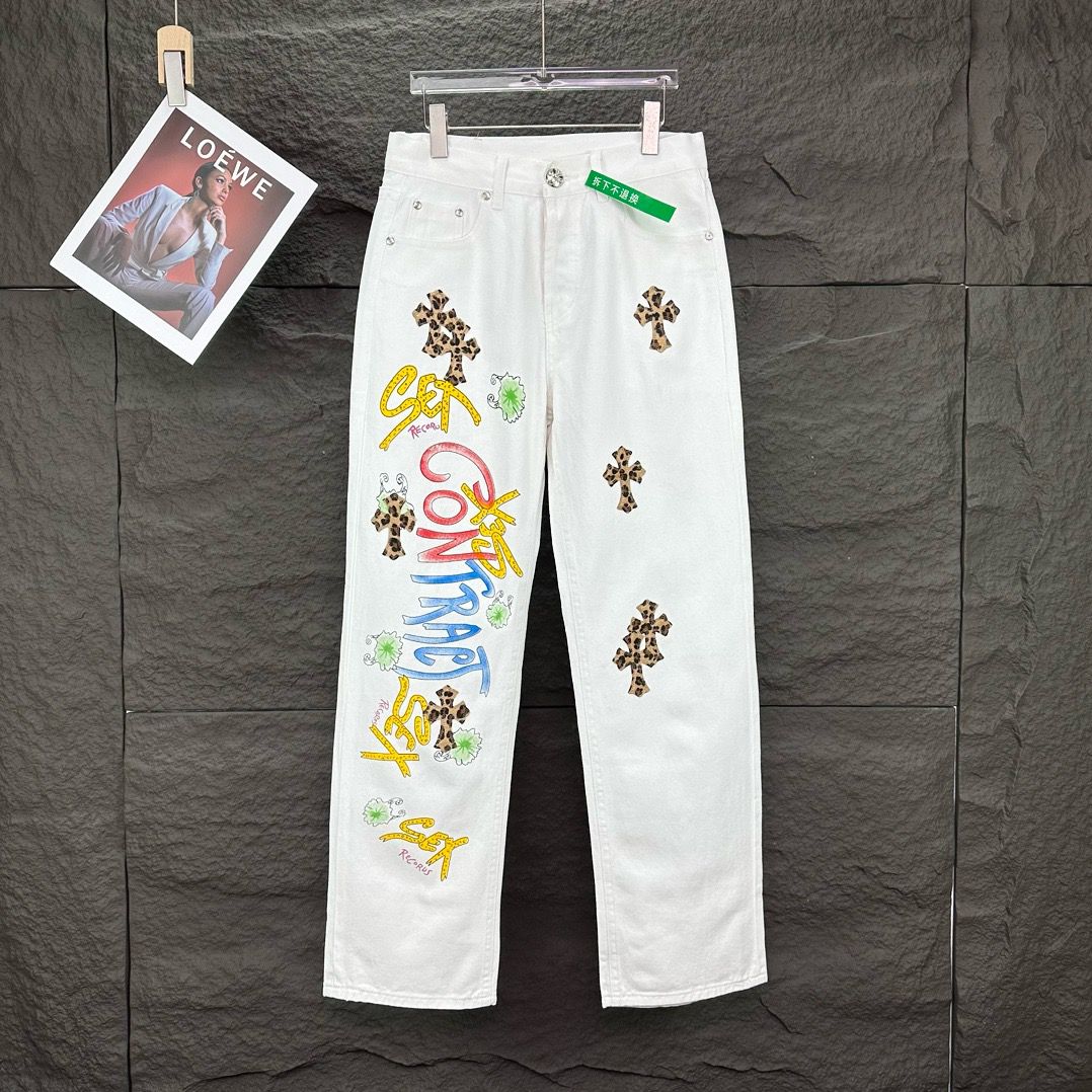 2025 new washing white jeans