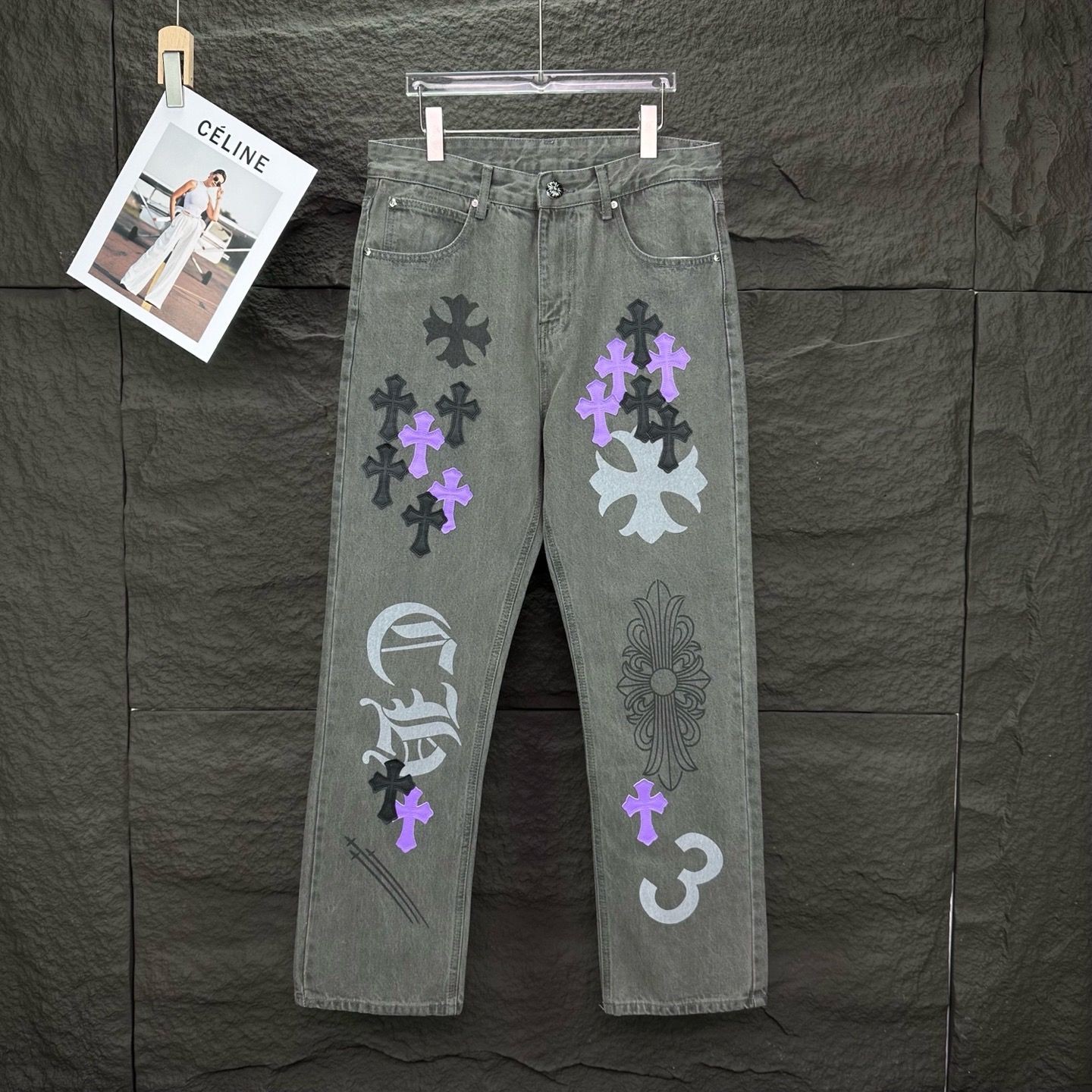 2025 new patched cross jeans