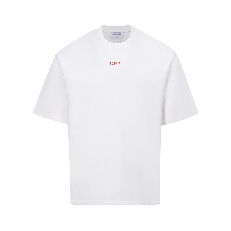 1:1 Washed white with red print oversize tee