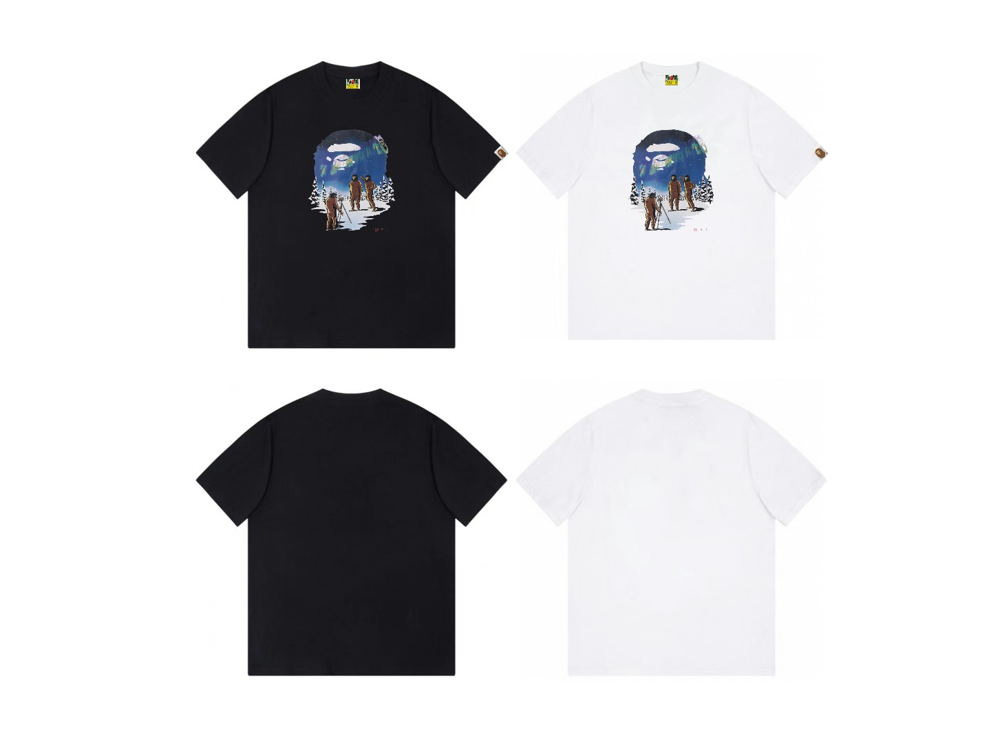 New Arrival ape black and white tshirt