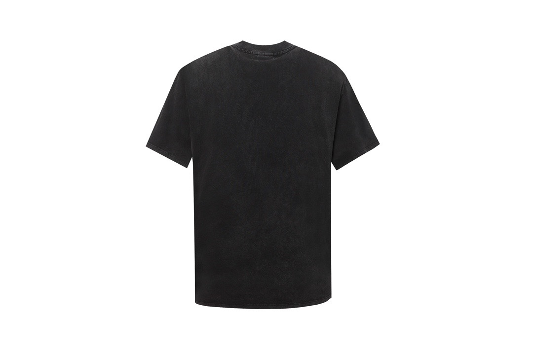 New arrival washed black Embroidery pic tshirt