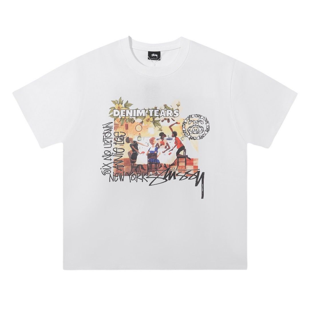 New white with flower logo print tshirt