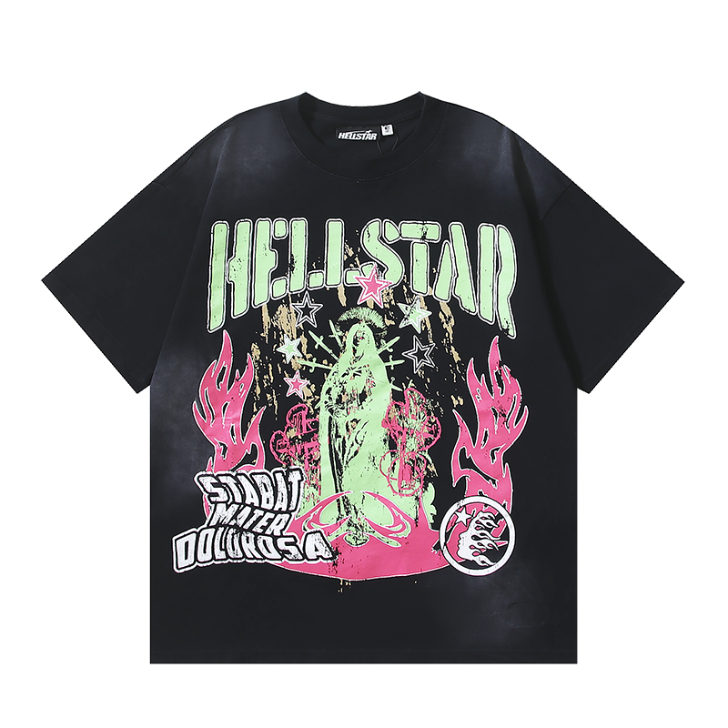 2025 new arrival washed black GOD tshirt