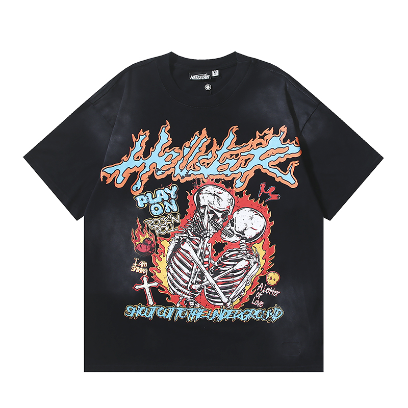 2025 new arrival washed black PLAY ON tshirt