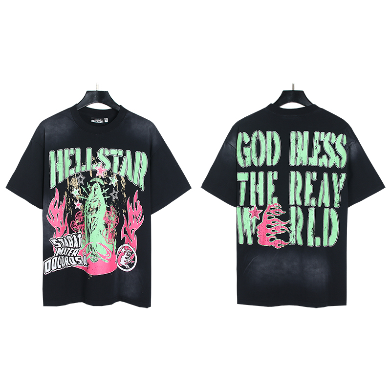 2025 new arrival washed black GOD tshirt