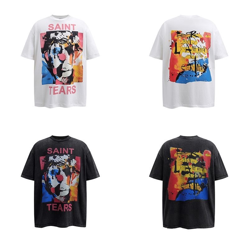 SAINT MICHAEL x DENIM TEARS Clown Graffiti  Washed  T-shirt