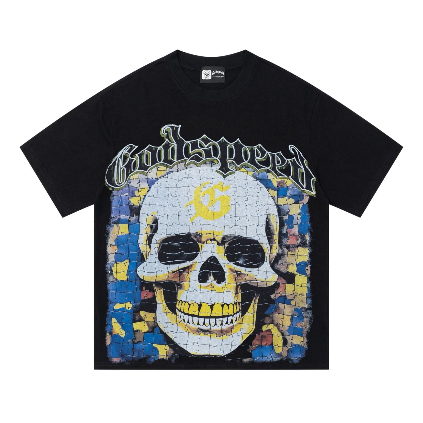 2025 new skull print washing tshirt
