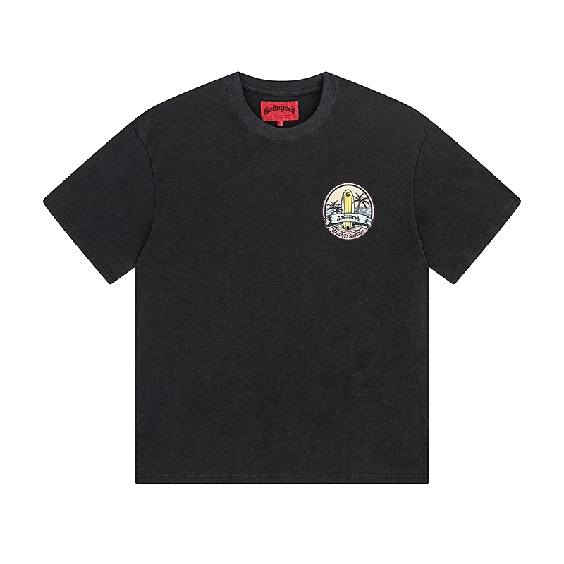 new arrival washed black surf club tshirt