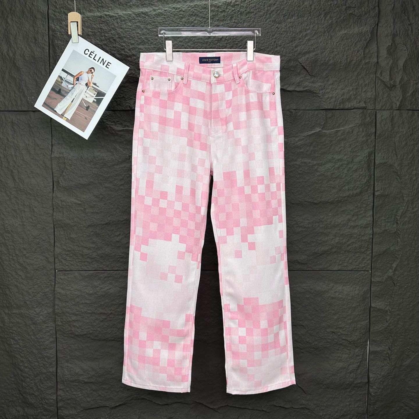 1:1 top version washing pink jeans