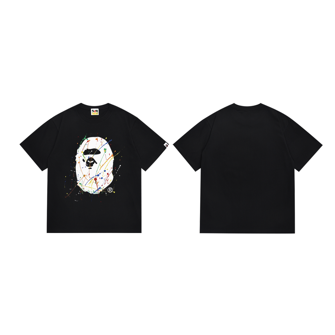 New cotton tee Splash-ink paint graffiti printing