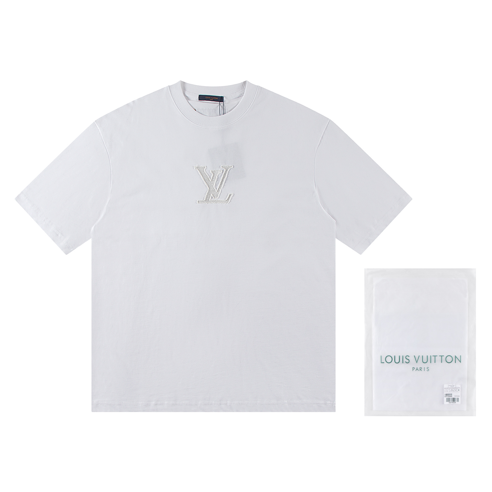 25SS new releasing applique cloth embroidery black and white tee