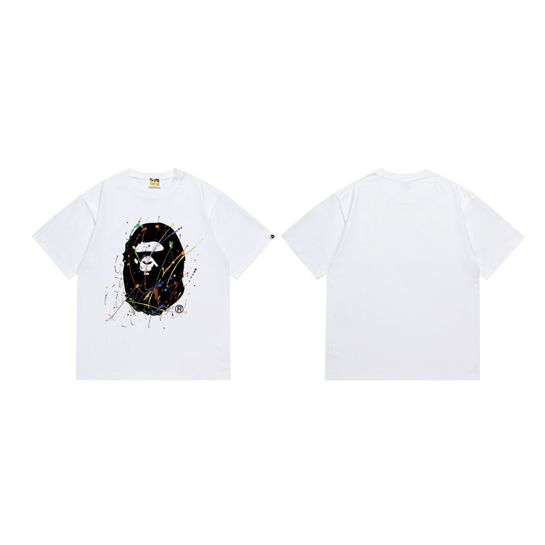 New cotton tee Splash-ink paint graffiti printing