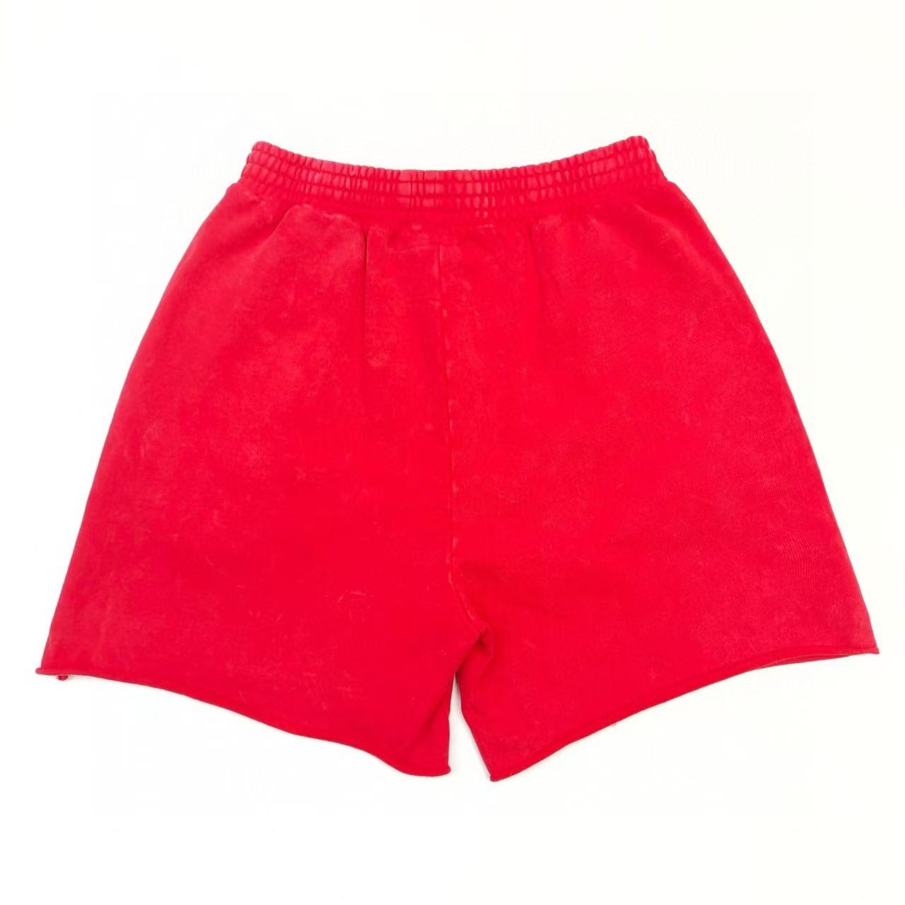 1:1 washing red puff logo short