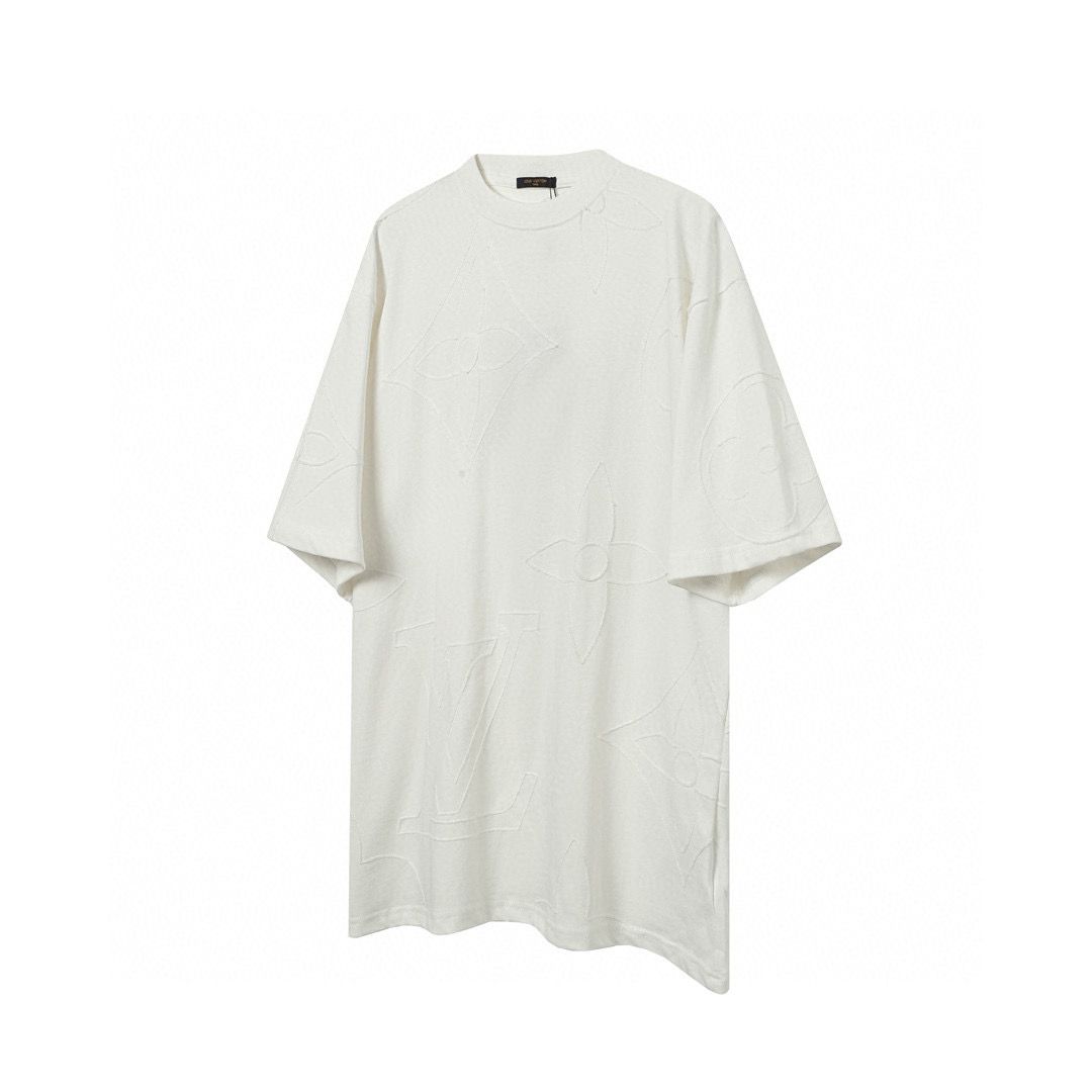 2025 New released full logo embroidery oversize tshirt