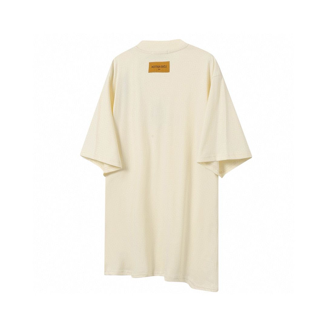 New released washing beige oversized tshirt