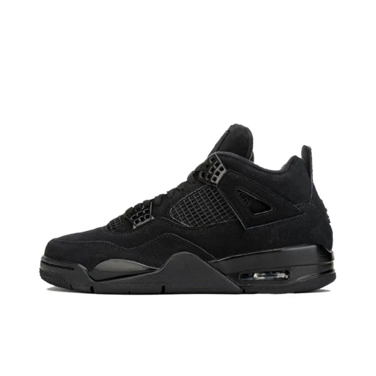 aj4 black cat all black sneaker