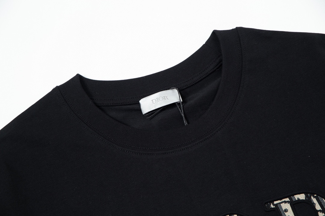 1:1 High quality jacquard alphabet patchwork embroidery cotton tee