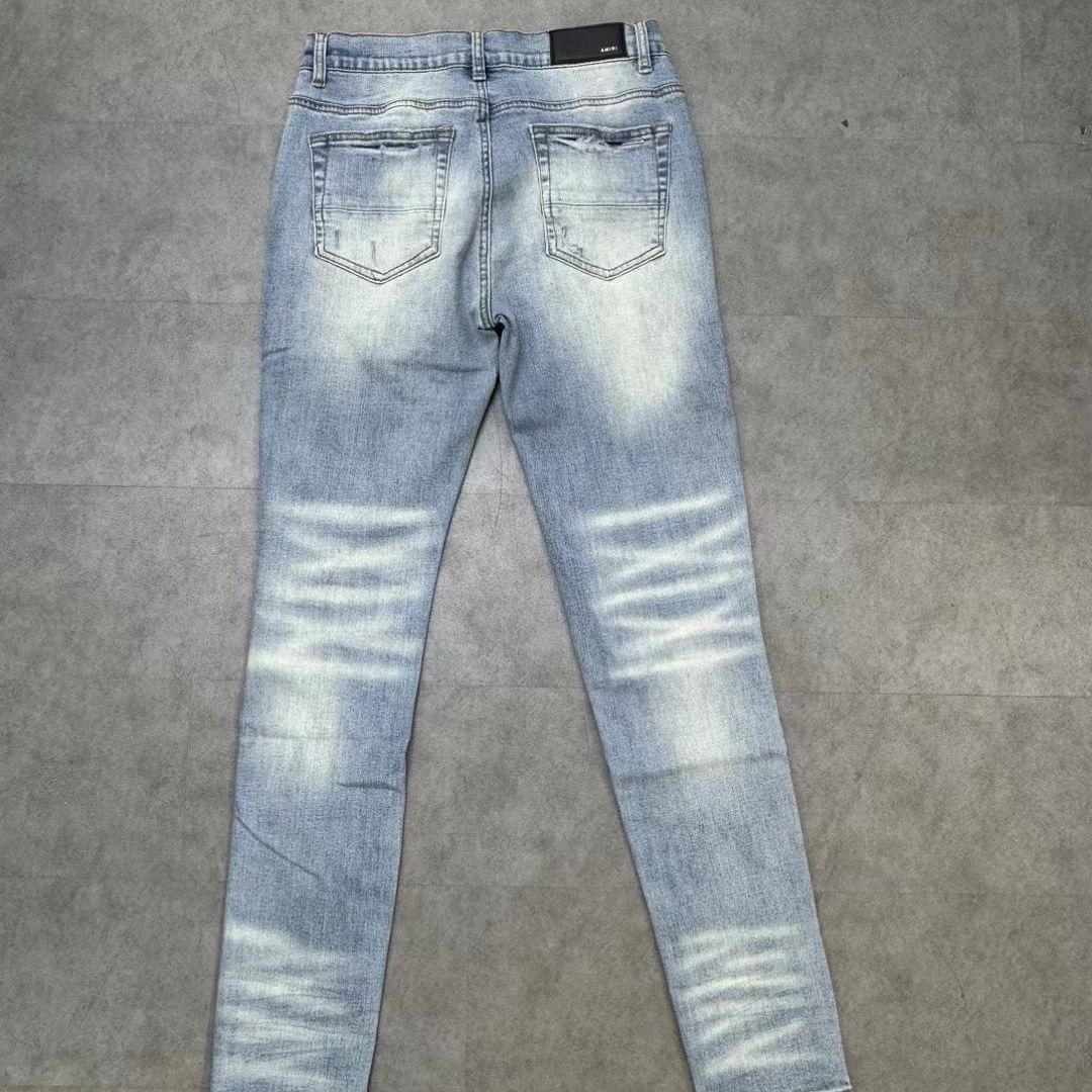 No. 8836 Big Letters Logo Ripped Jeans Black