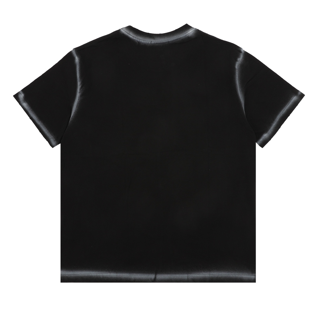 Washed fabric triangular label short-sleeved T-shirt