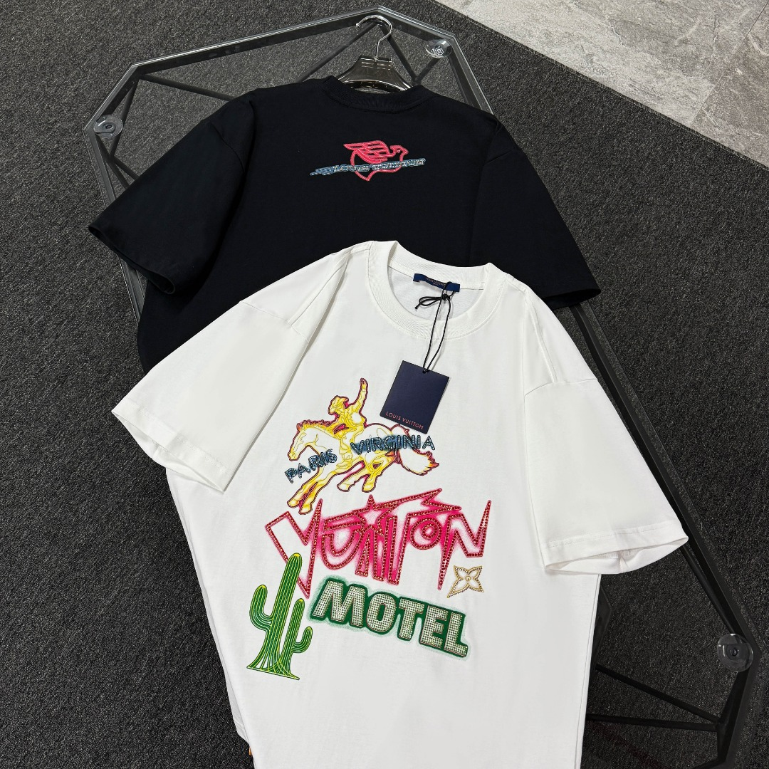 25SS 1:1 digital printing and imported hot diamond pressing tshirt