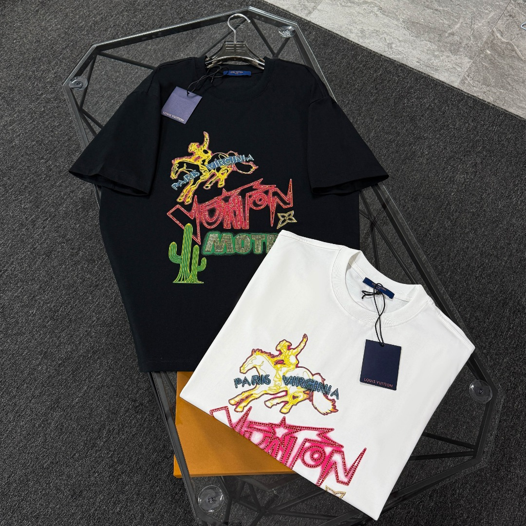 25SS 1:1 digital printing and imported hot diamond pressing tshirt