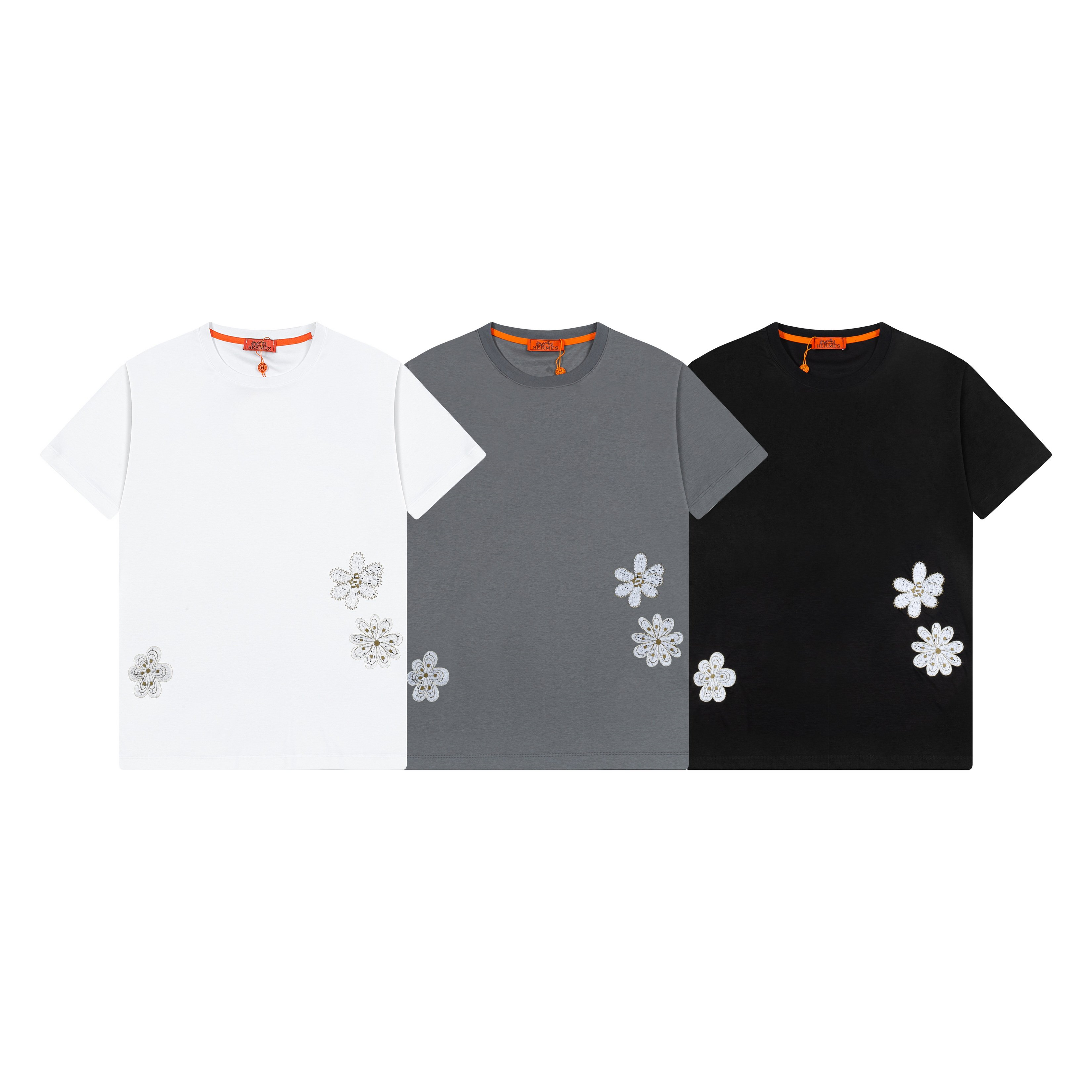 25SS new 1:1 Flower-needled embroidered short-sleeved T-shirt