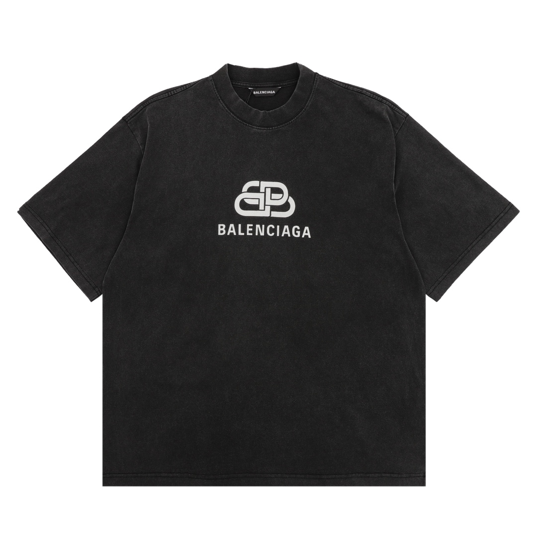 Classic washed aged lock print short sleeve tshirt