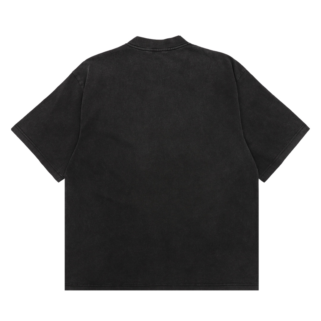 Classic washed aged lock print short sleeve tshirt