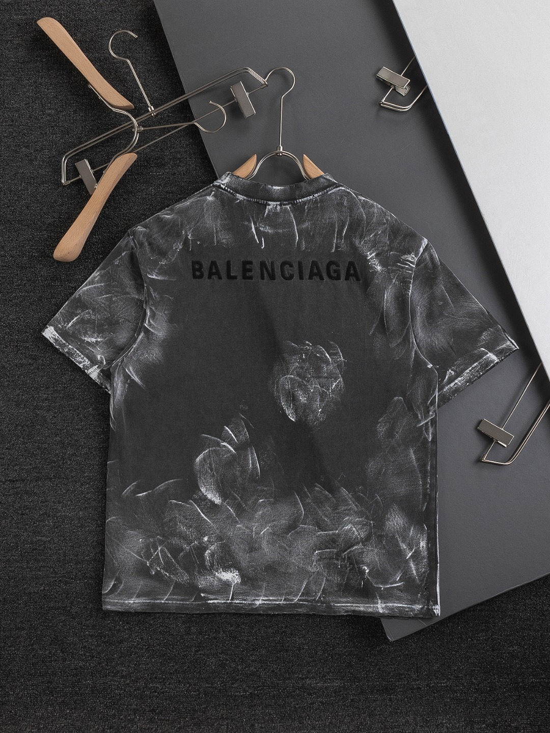 25SS washed color splashed ink graffiti embroidered logo