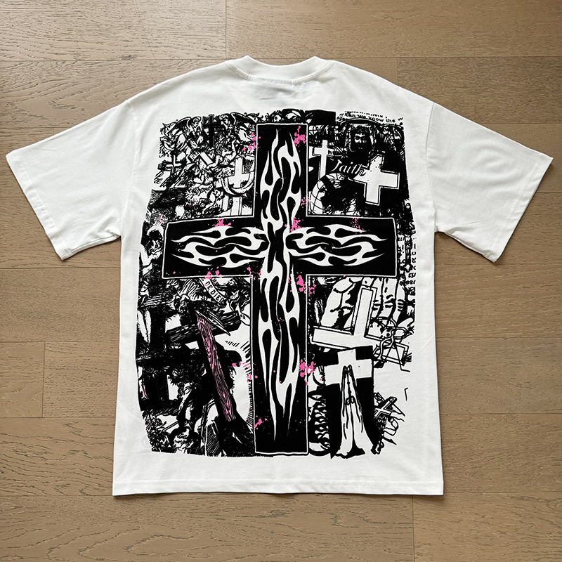 New released High Street pure cotton loose short-sleeved T-shirt