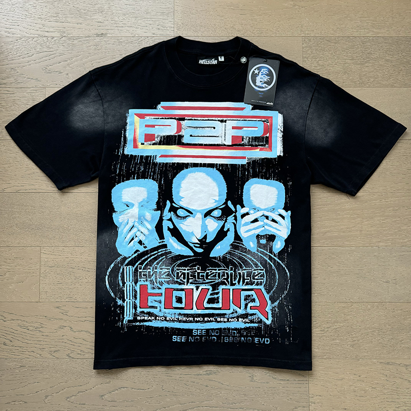 New release Washed and trendy printed short-sleeved T-shirt
