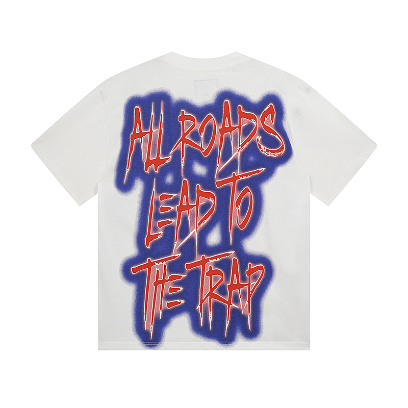 New arrival Street retro loose printed pure cotton short-sleeved shirt