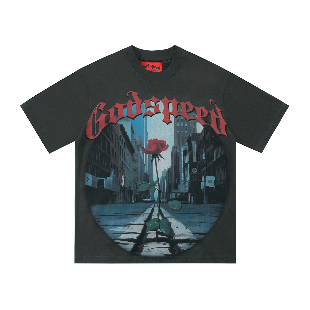 New arrival rose print short sleeve tshirt