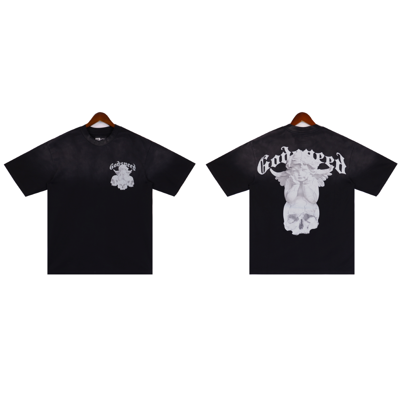 New released Statue print wash color tshirt