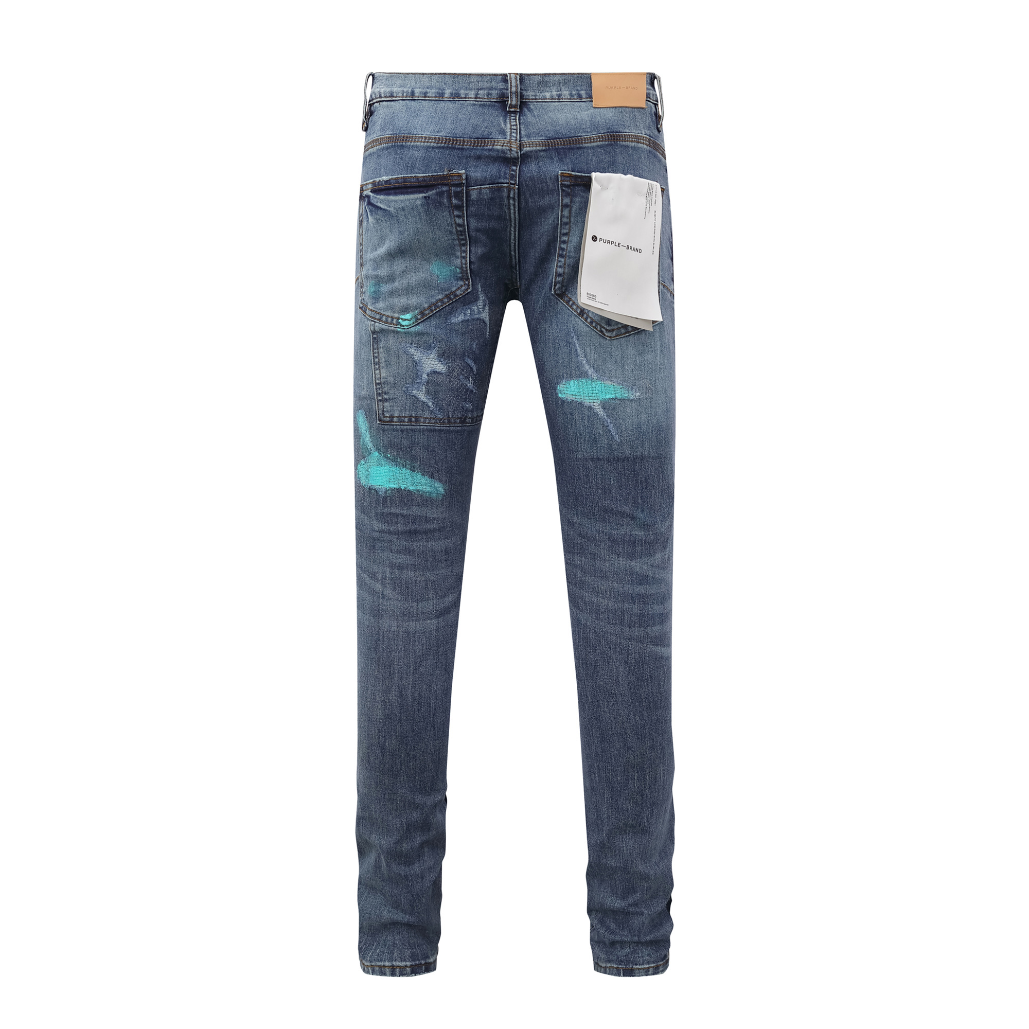 new purple brand blue ripped and patched jeans