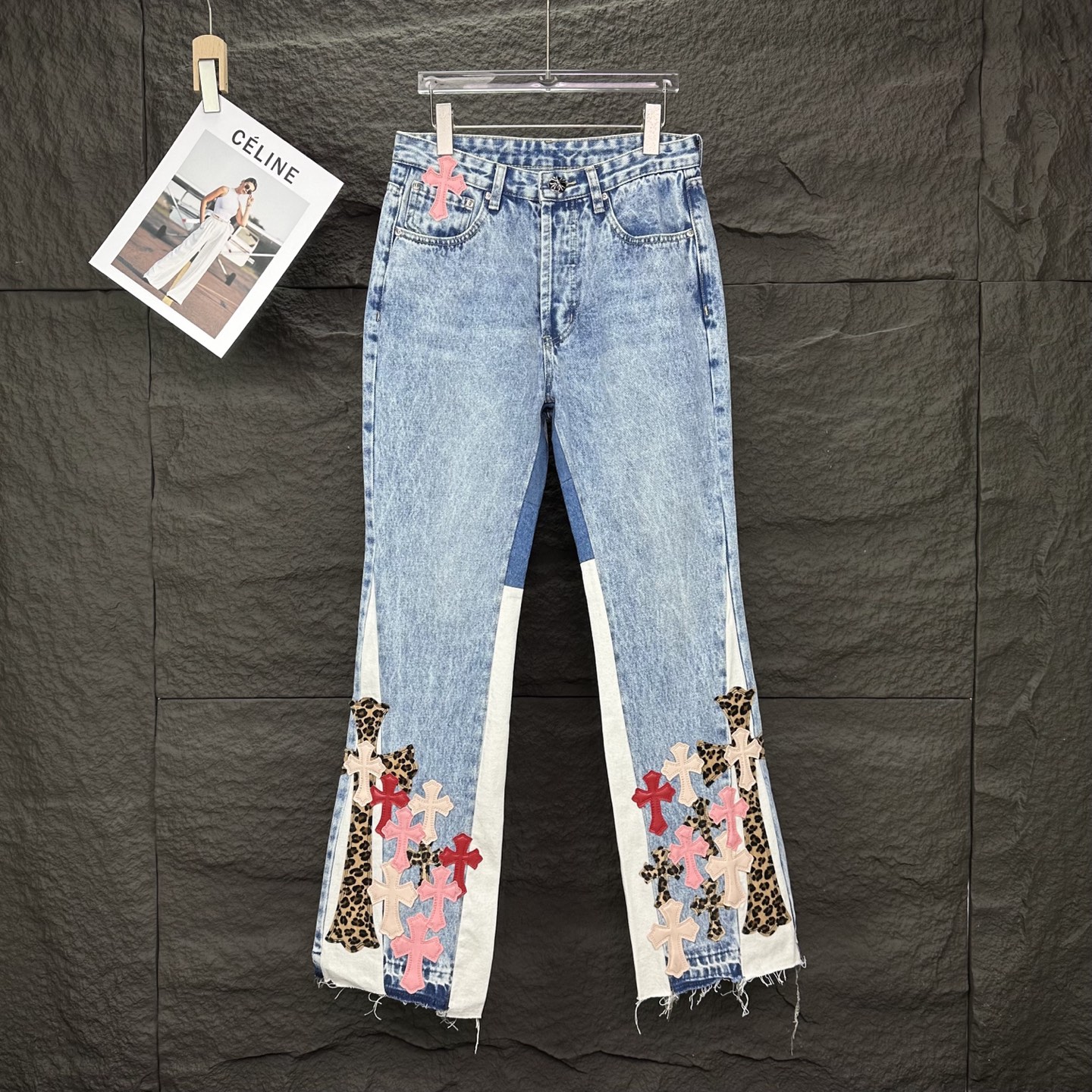 25ss New released cross logo flared jeans