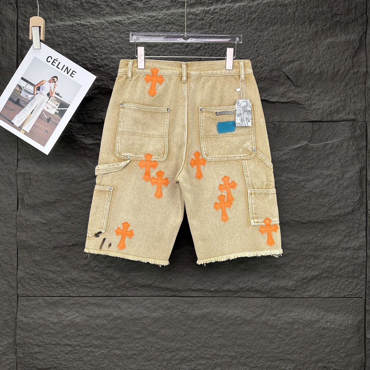 New released brown washing denim short