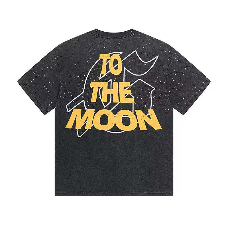 New releasing to the moon washed black tshirt