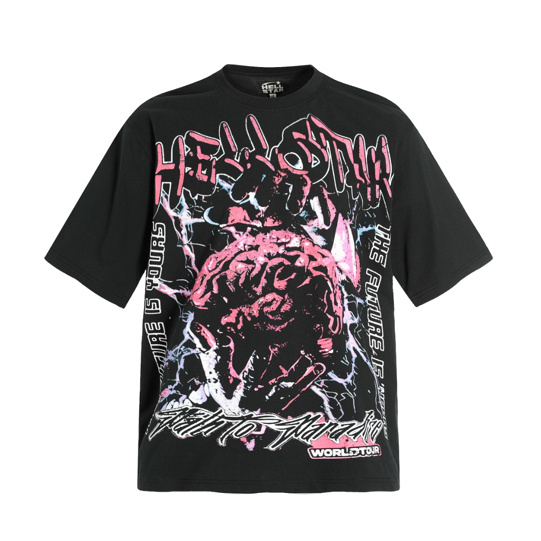 New arrival full graffiti print brain pictures tshirt