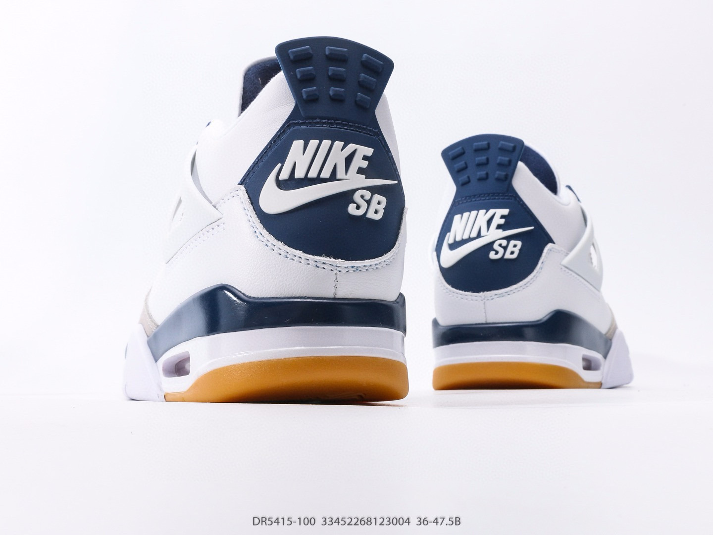1: 1 Air Jordan 4 blue mix white with red logo