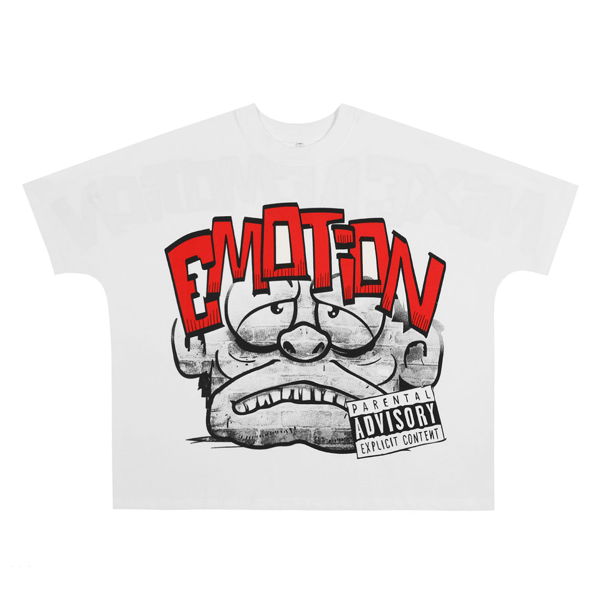Batwing patterned full-length T-shirt