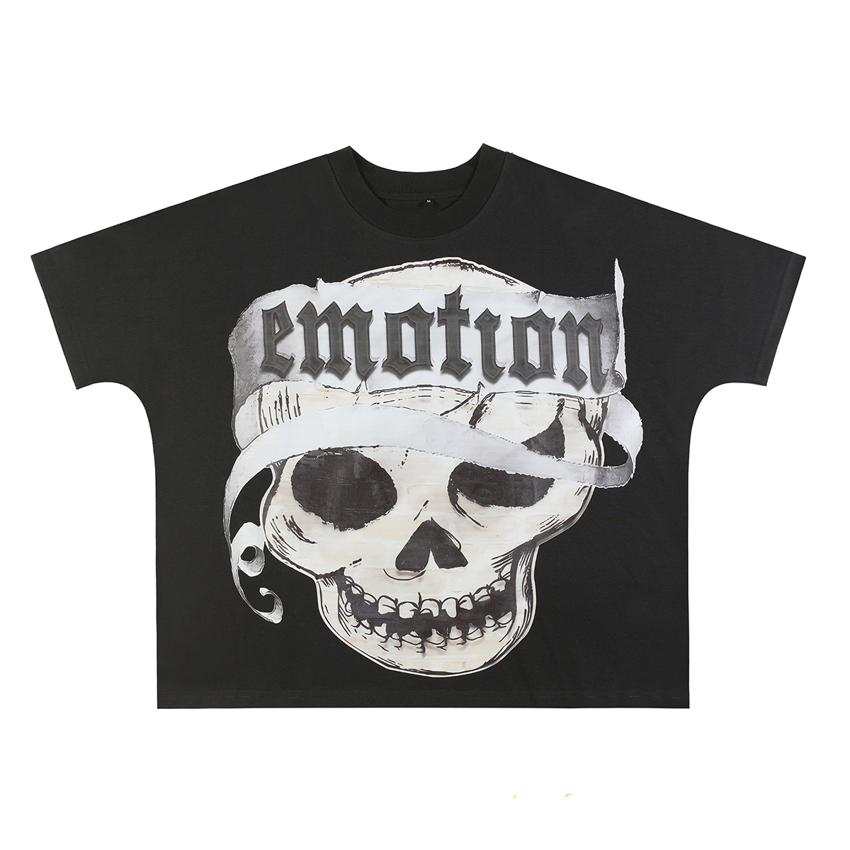 Batwing patterned full-length T-shirt