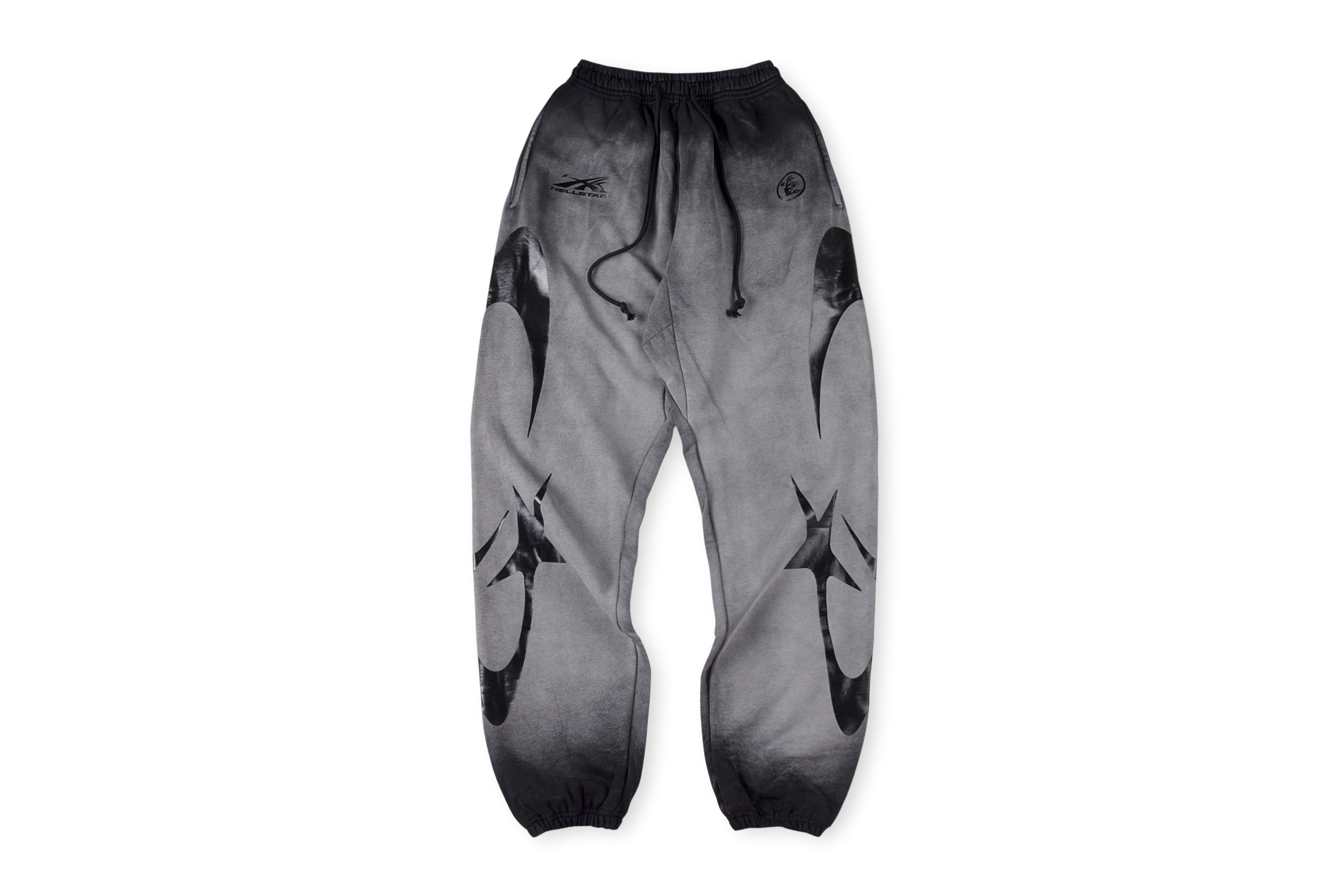 Grey washing graffiti pant